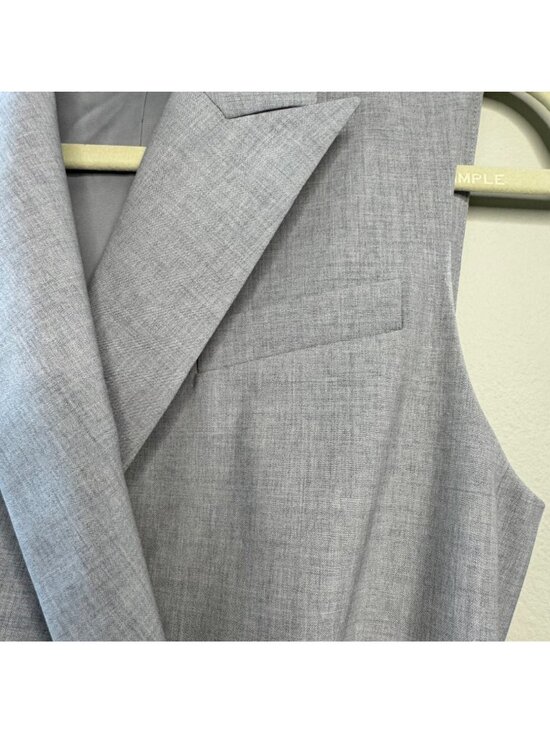 THEORY Blazer Dress Womens 4 Sleeveless Gray Stretch Wool Minimalist Tailored Of - Picture 4 of 13